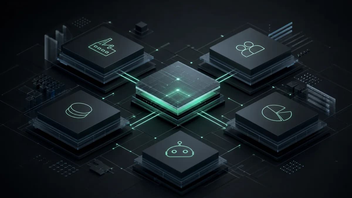Modular business systems assembled around a shared semantic core